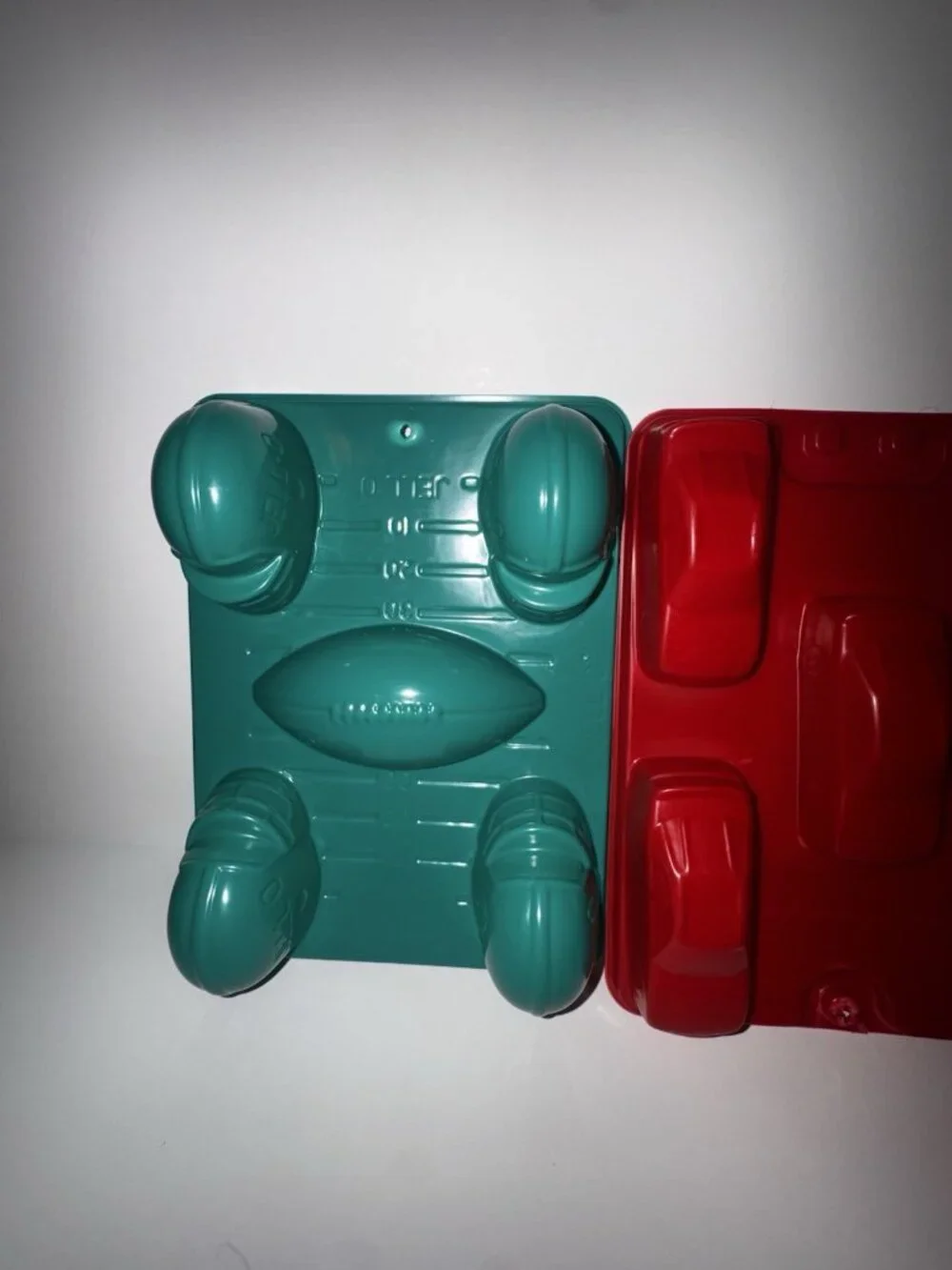 Vintage Jello Jiggler Molds Set Of 3 Footballs Helmets & Racecars